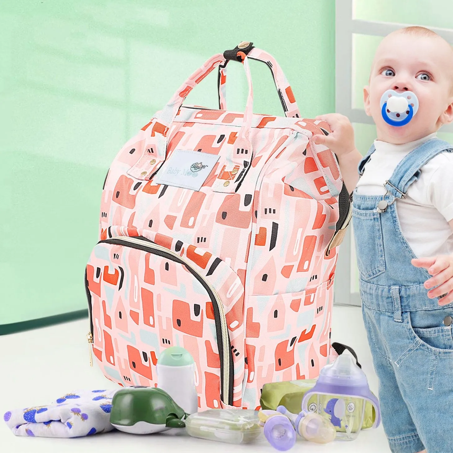 Abstract Peach Diaper Bag