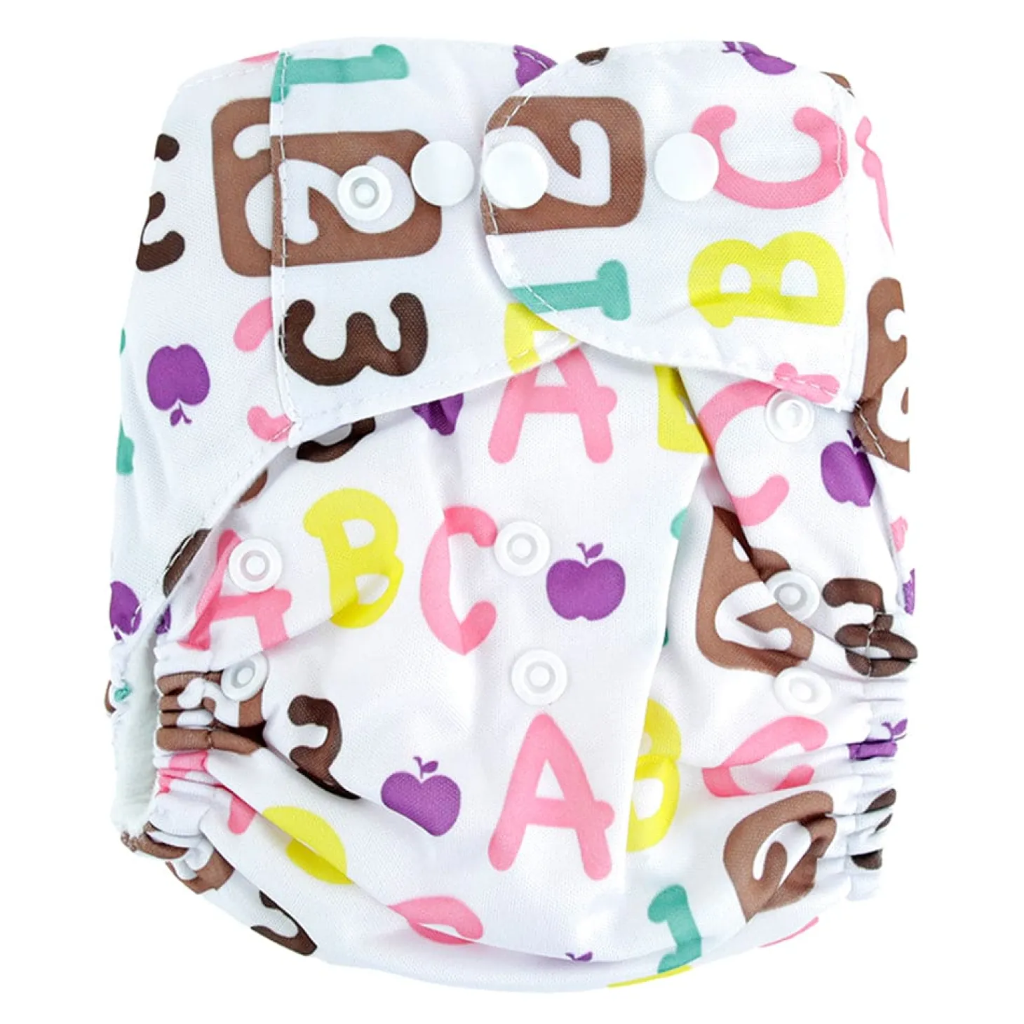 Alphabets & Numbers Pink Adjustable & Washable Diaper