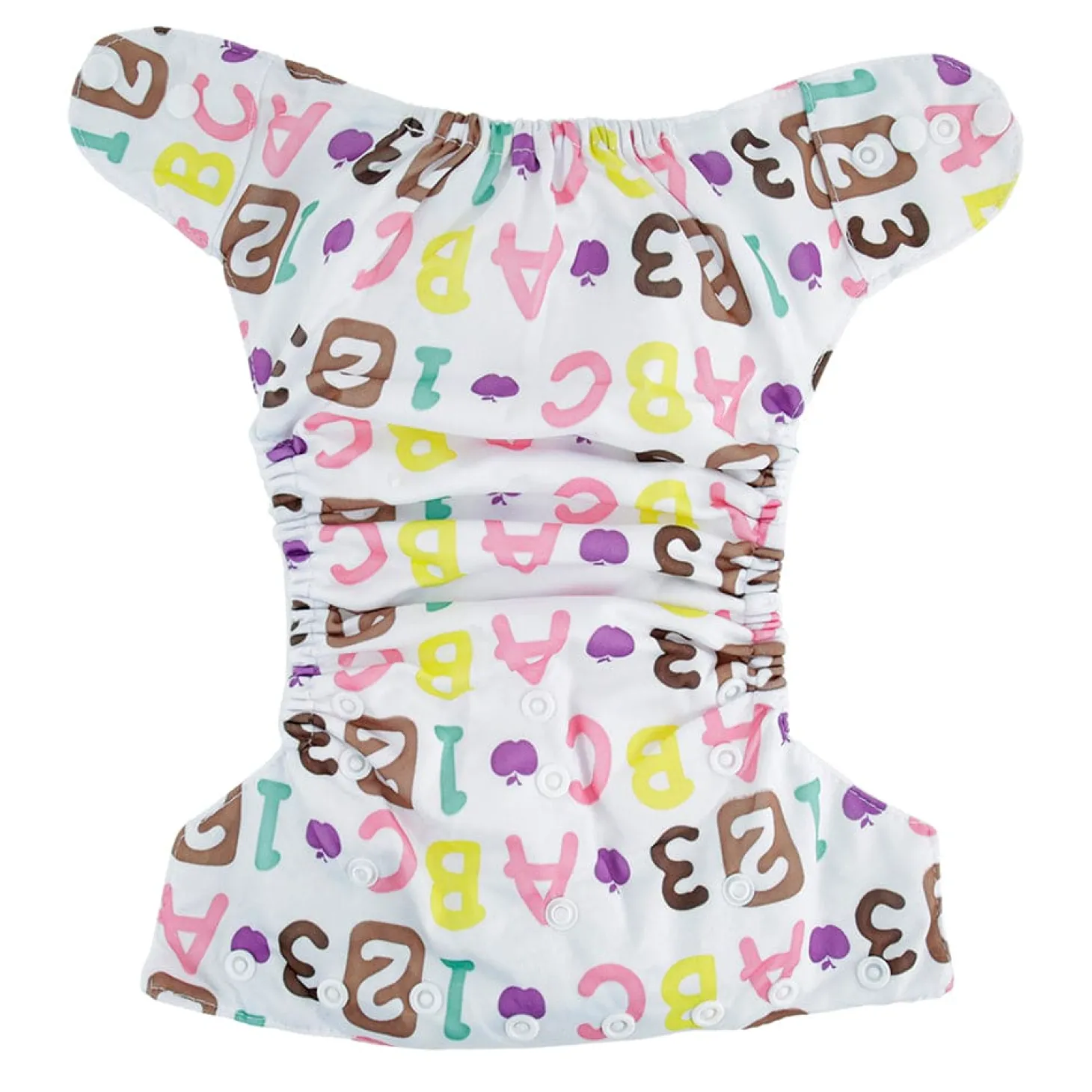 Alphabets & Numbers Pink Adjustable & Washable Diaper