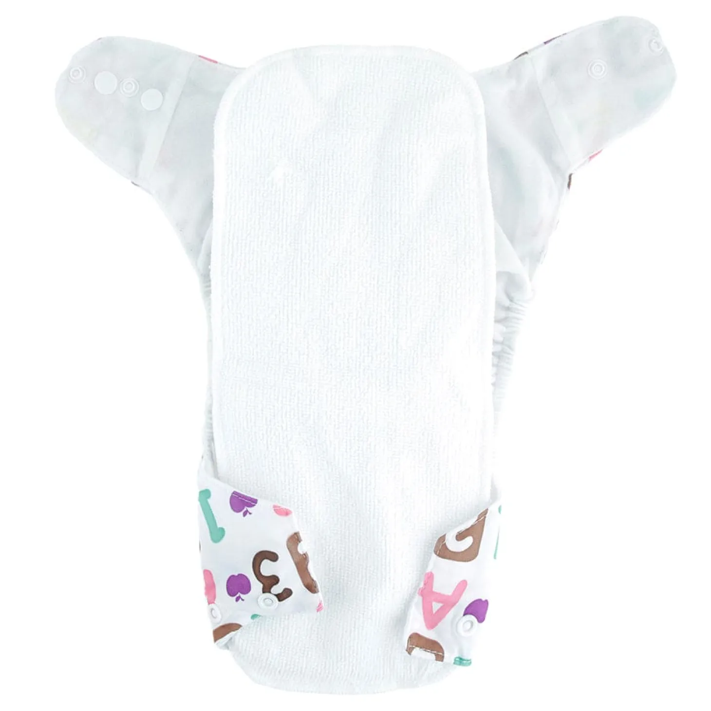 Alphabets & Numbers Pink Adjustable & Washable Diaper