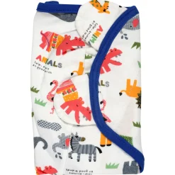 Animal Family Blue Ready Swaddle