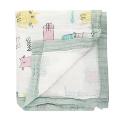 Animal Print Green Bamboo Blanket