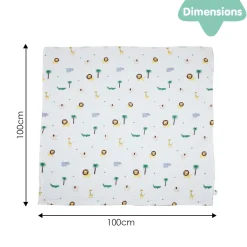 Animal Print White Small Print Muslin Blanket