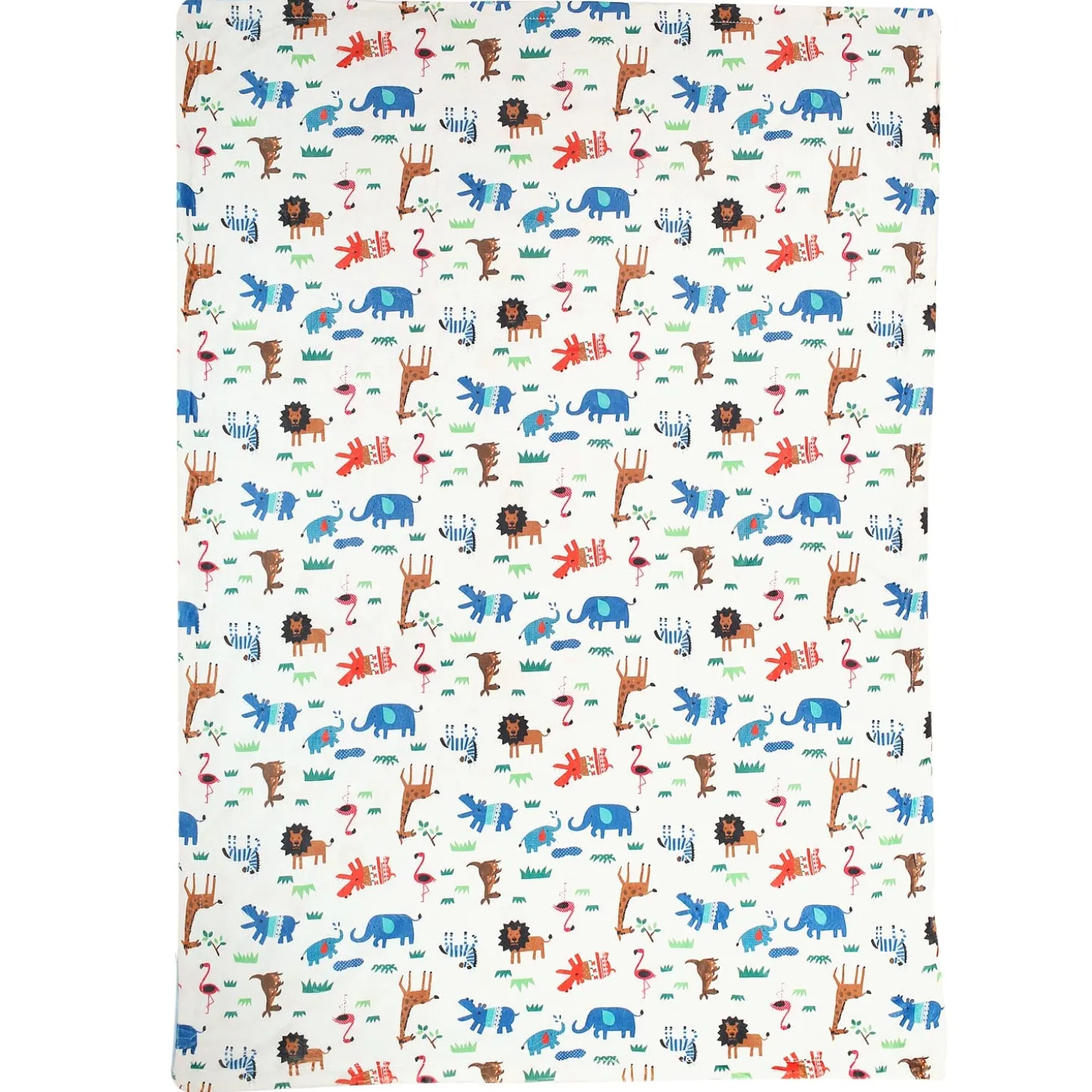 Animals And Grass Blue Blanket