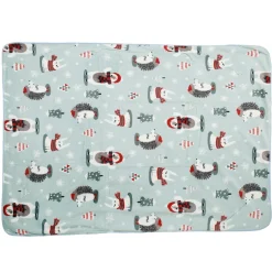 Arctic Animals Mint Green Double Sided Fur Blanket