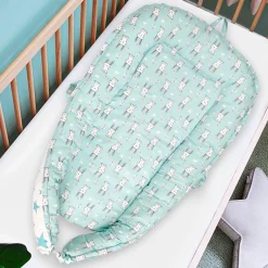 Baby Bed Cum Carry Nest Star And Rabbit Blue