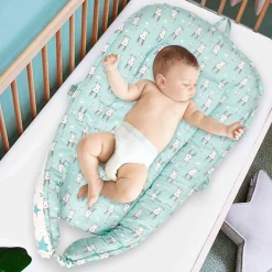 Baby Bed Cum Carry Nest Star And Rabbit Blue