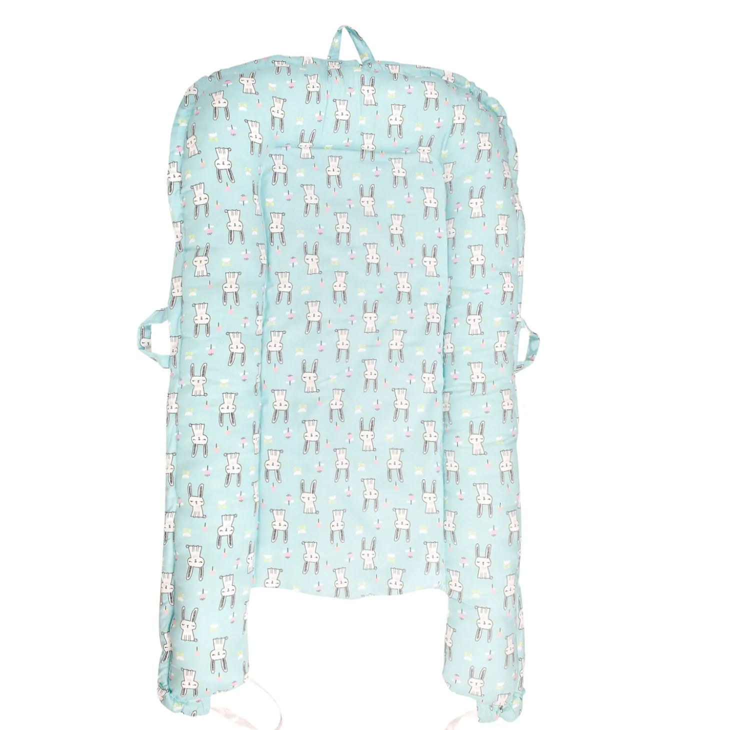 Baby Bed Cum Carry Nest Star And Rabbit Blue
