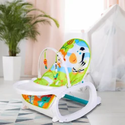 Baby Moo 2 In 1 Rocker Cum Feeding Chair 20 Kg Green