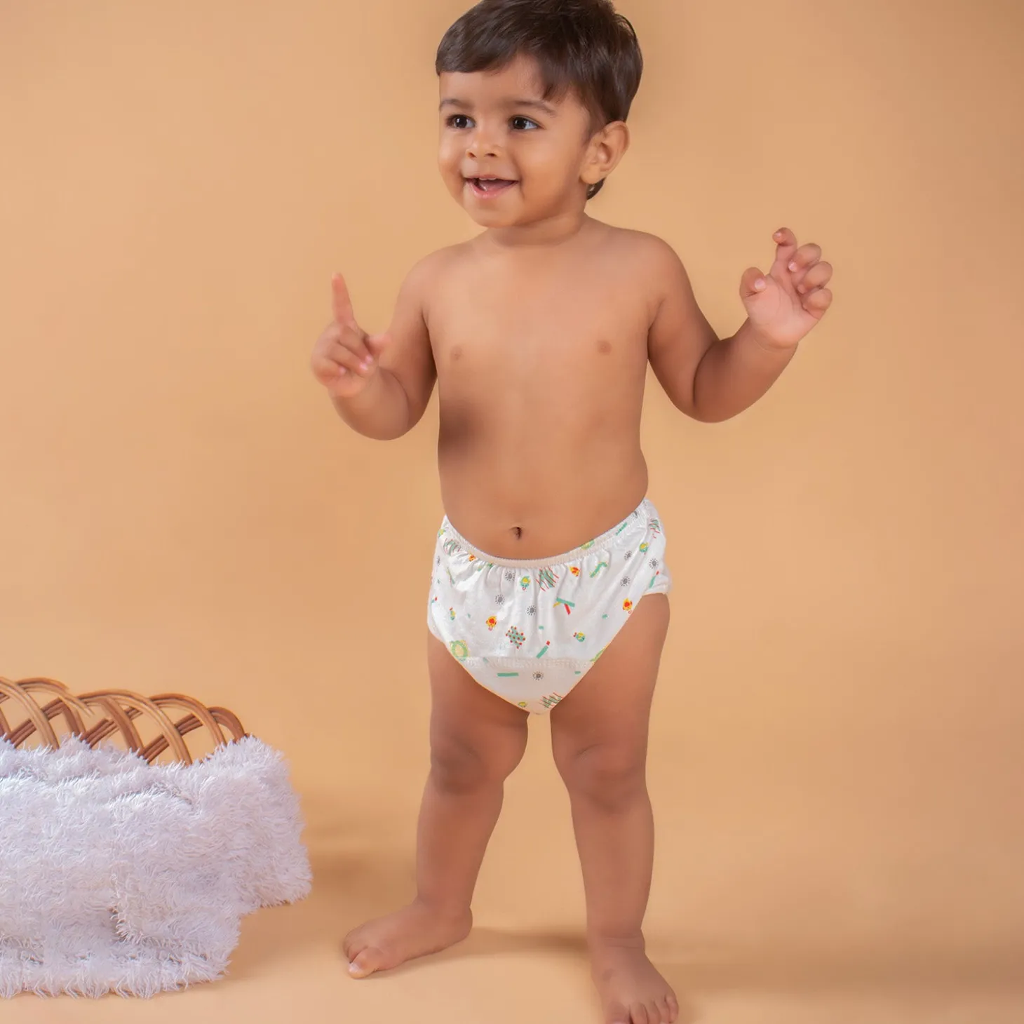Baby Moo Abstract Letters Reusable Cloth Training Diaper Panty - Multicolour