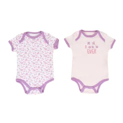 Baby Moo Adorable Gift Set 5 Piece With Bodysuits, Pyjama, Bib And Socks - Purple