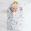 Baby Moo Aeroplane Soft Warm Hooded Wrapper - White