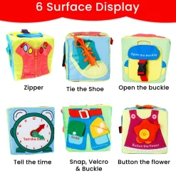 Baby Moo All In One Activity Cube 6 Side Play Educational Toy - Multicolour