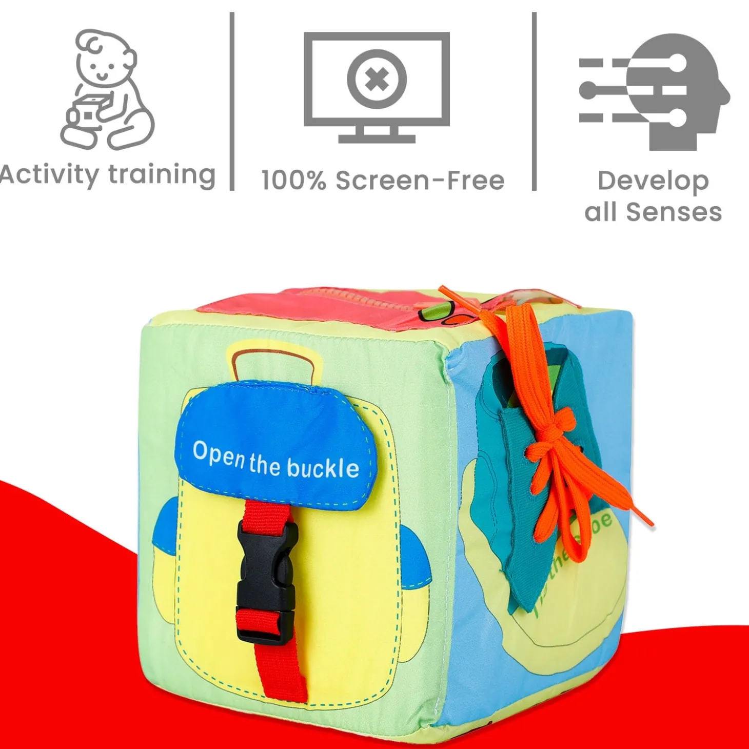 Baby Moo All In One Activity Cube 6 Side Play Educational Toy - Multicolour