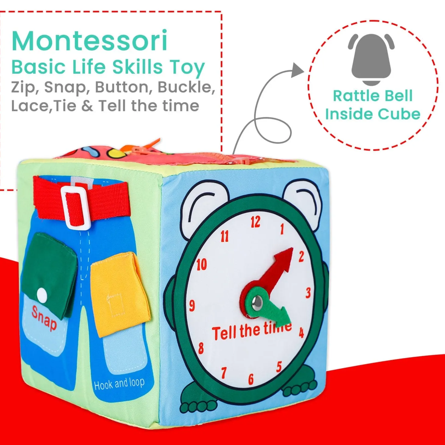 Baby Moo All In One Activity Cube 6 Side Play Educational Toy - Multicolour