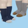 Baby Moo Animal Applique Ribbed Soft Socks Pack of 2 - Grey, Blue