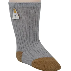 Baby Moo Animal Applique Ribbed Soft Socks Pack of 2 - Grey, Blue