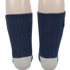 Baby Moo Animal Applique Ribbed Soft Socks Pack of 2 - Grey, Blue