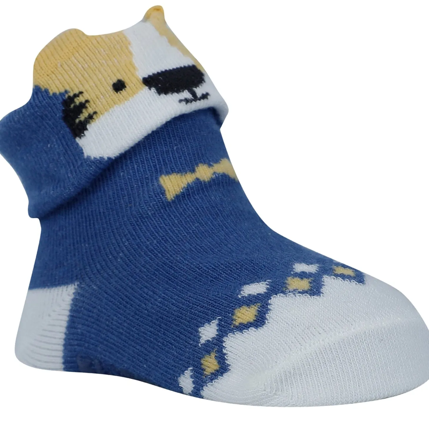 Baby Moo Animal 3D Anti-Skid Socks Booties Pack of 6 - Blue, Green