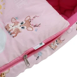 Baby Moo Animal Kingdom Premium Carry Nest Velvet With Hosiery Lining Sleeping Bag - Pink
