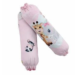 Baby Moo Animal Kingdom Velvet Side Bolster And U Shape Matching Pillow Set - Pink