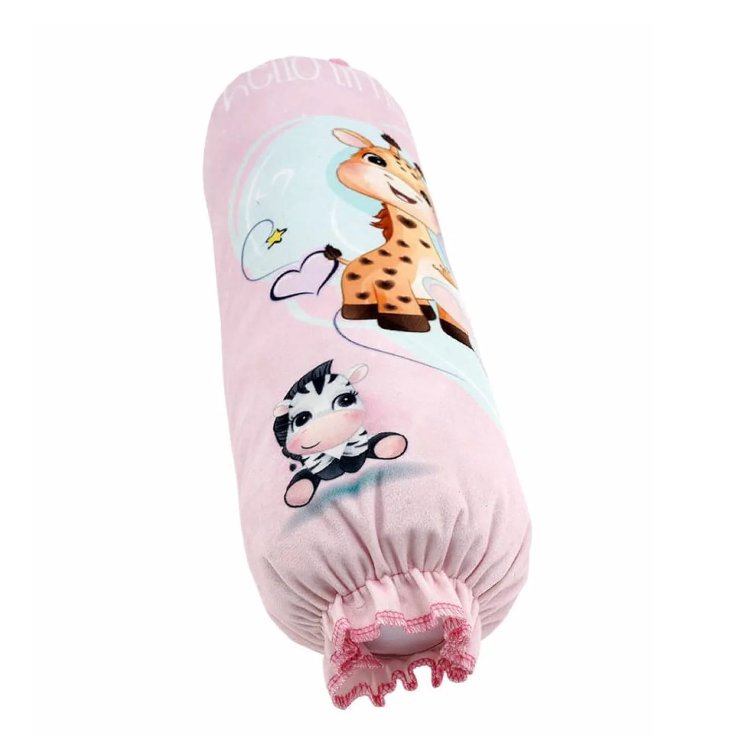 Baby Moo Animal Kingdom Velvet Side Bolster And U Shape Matching Pillow Set - Pink