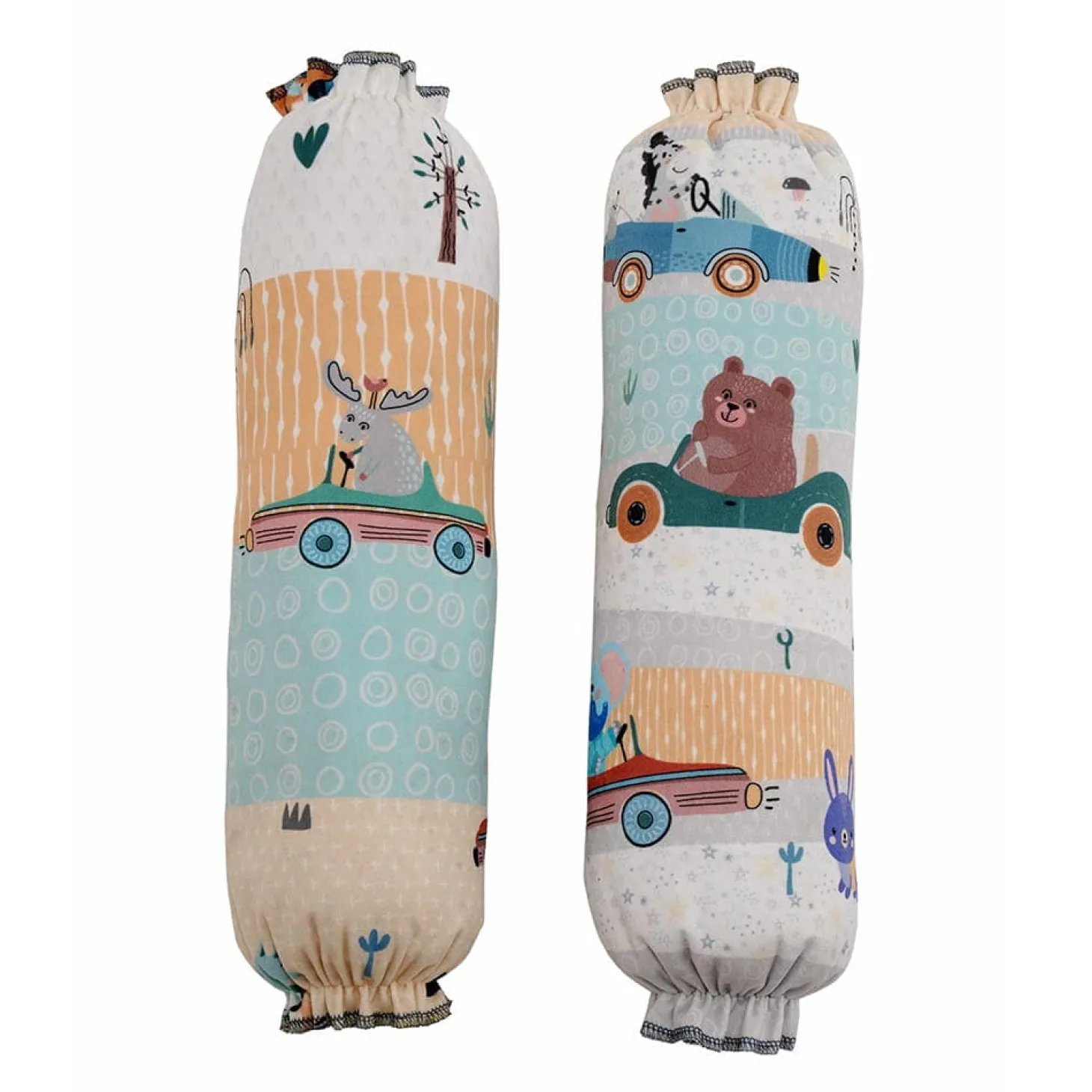 Baby Moo Animal Safari 2 Pcs Velvet Large Bolster Set - Yellow