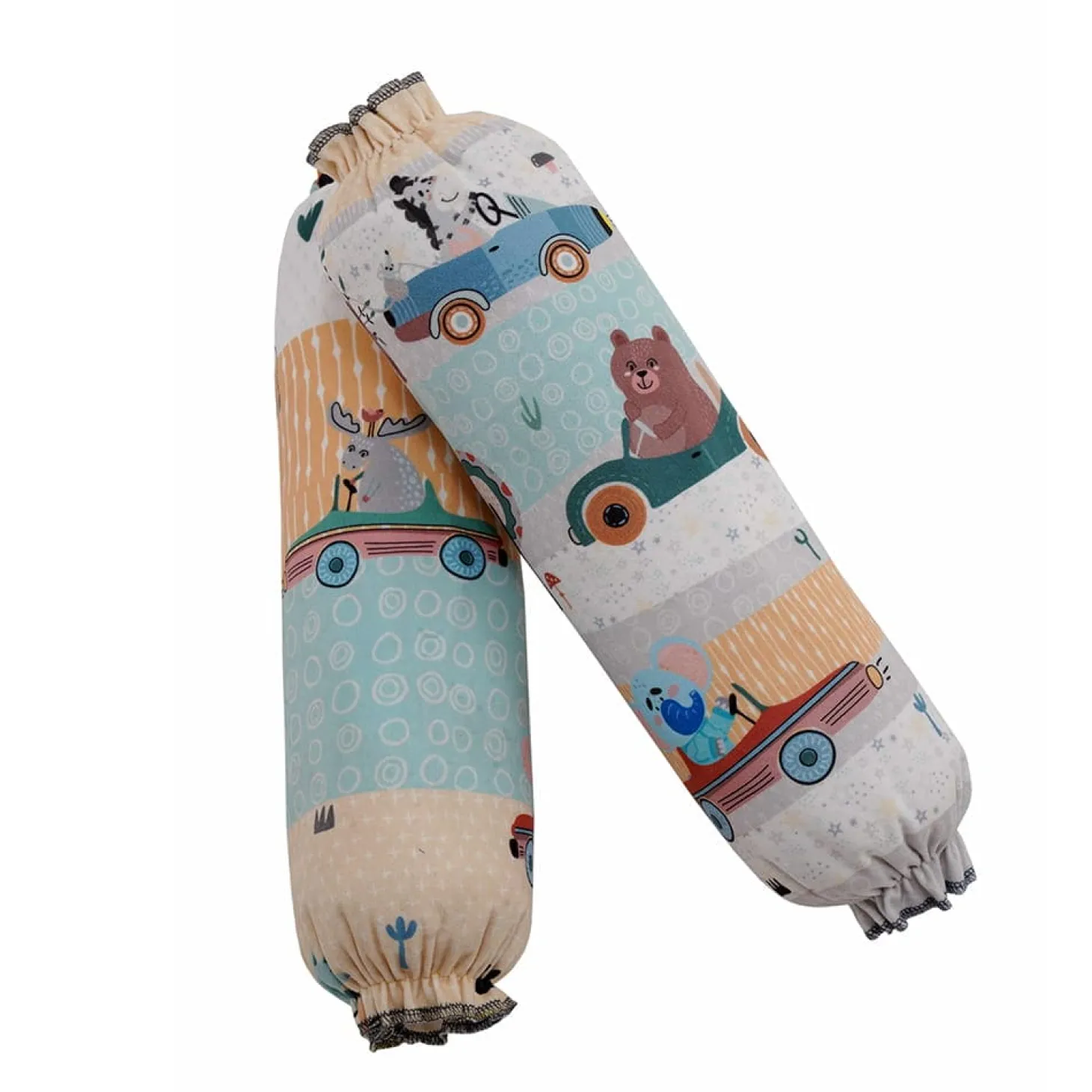 Baby Moo Animal Safari 2 Pcs Velvet Large Bolster Set - Yellow