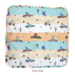 Baby Moo Animal Safari Premium Quilted Hood Wrapper - Yellow