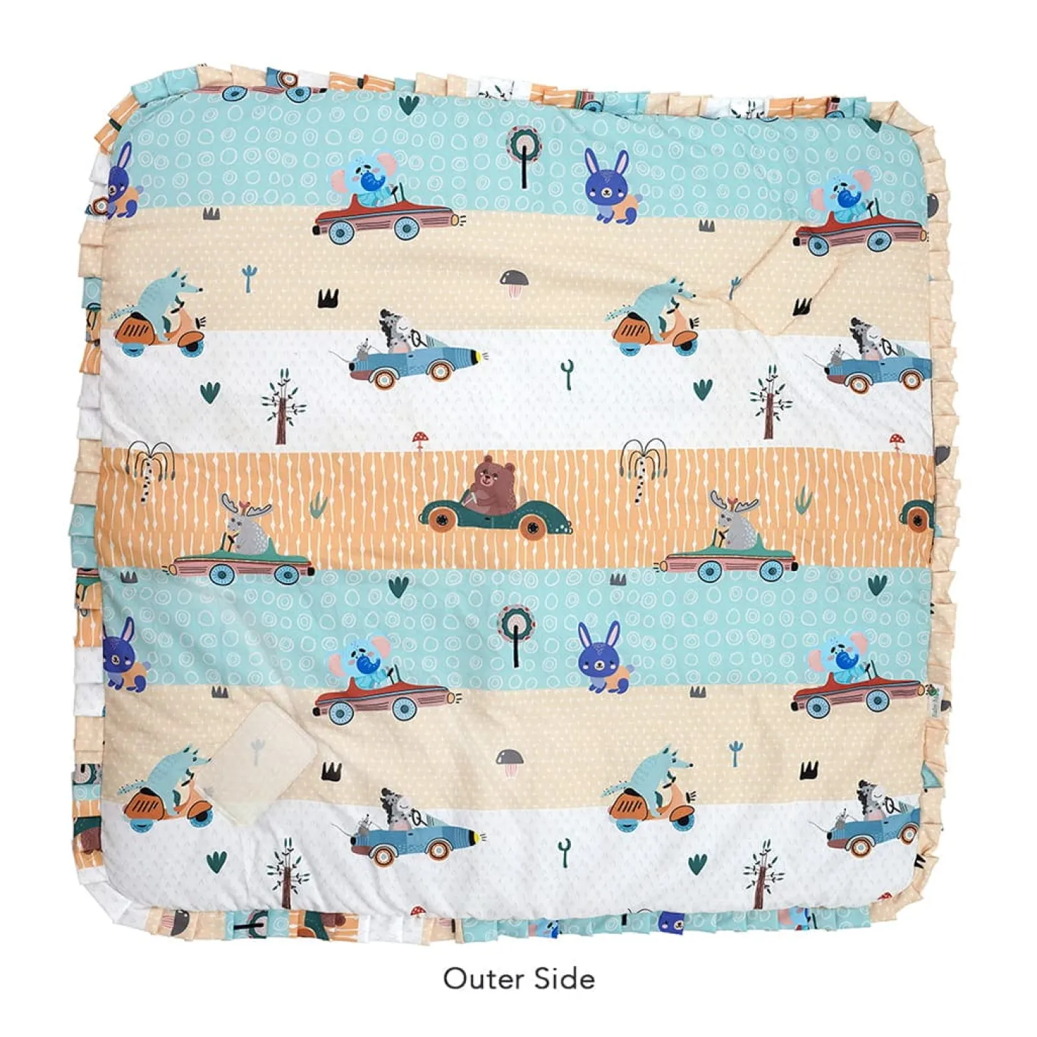 Baby Moo Animal Safari Premium Quilted Hood Wrapper - Yellow