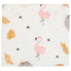 Baby Moo Animal Soft And Absorbent Muslin Napkins Set of 5 Wash Cloth - White