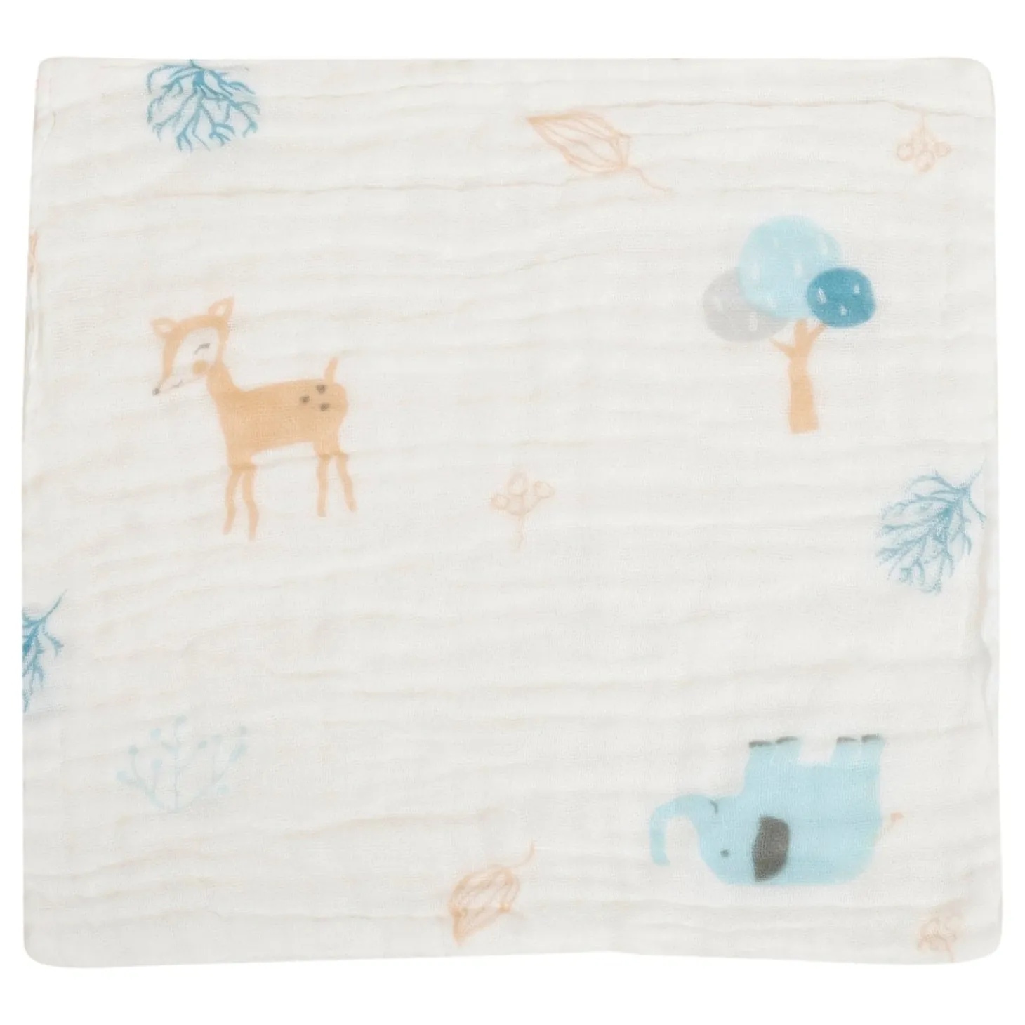 Baby Moo Animal Soft And Absorbent Muslin Napkins Set of 5 Wash Cloth - White
