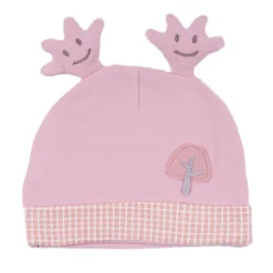 Baby Moo Antler All Season Stretchable Hosiery Warm 3D Beanie Cap - Pink