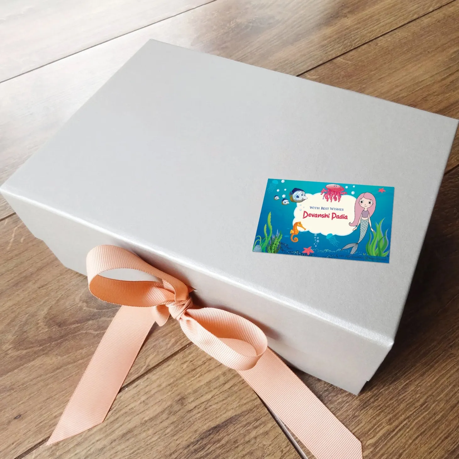 Baby Moo Aqua World 40 Gift Card Pack Personalised Wish Tags - Blue