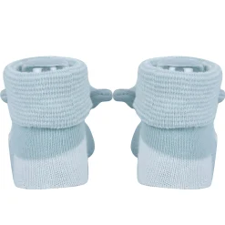 Baby Moo Bear 3D Rattle Anti-Skid Socks Booties Pack of 2 - Beige, Green
