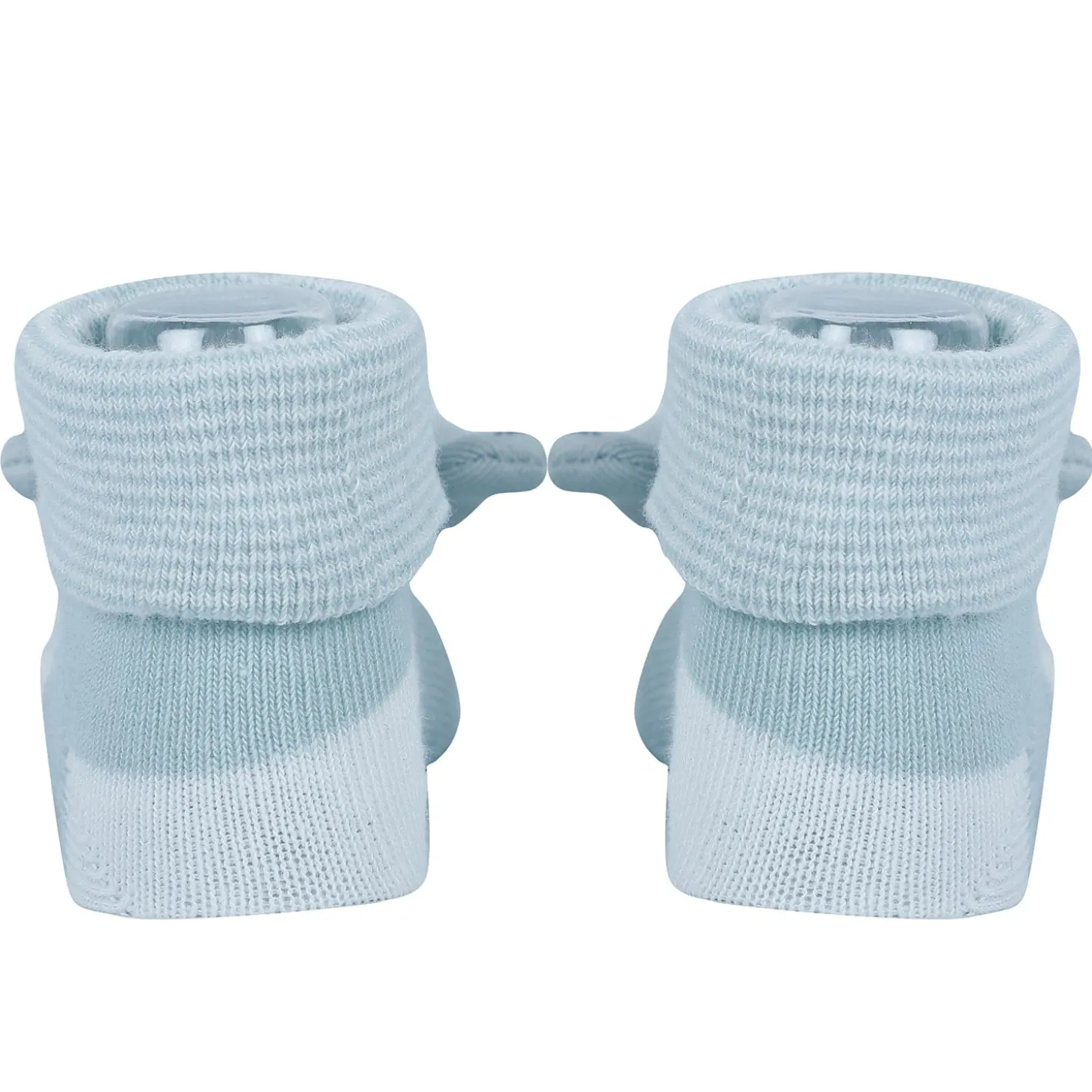 Baby Moo Bear 3D Rattle Anti-Skid Socks Booties Pack of 2 - Beige, Green