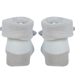 Baby Moo Bear 3D Rattle Anti-Skid Socks Booties Pack of 2 - Beige, Green