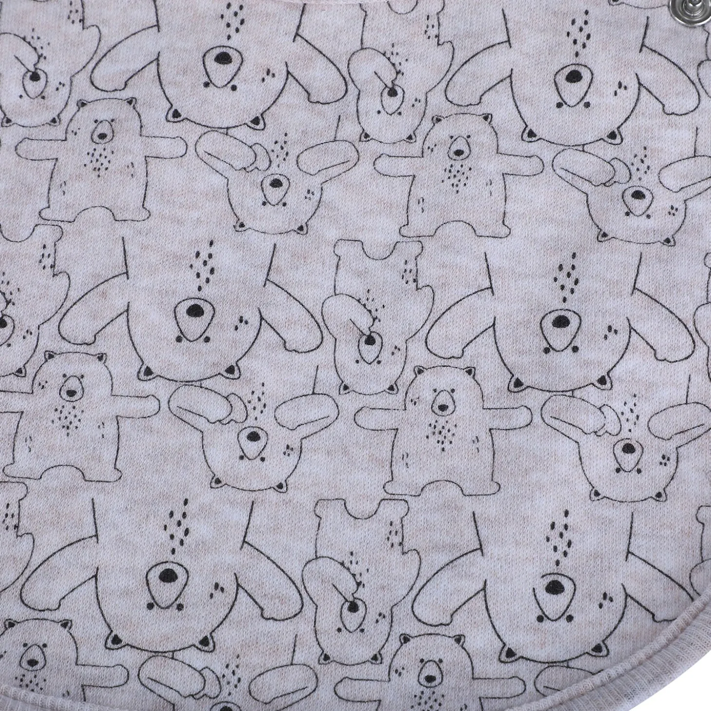 Baby Moo Bear Hug Cotton 2 Pack Buttoned Feeding Bibs - Grey