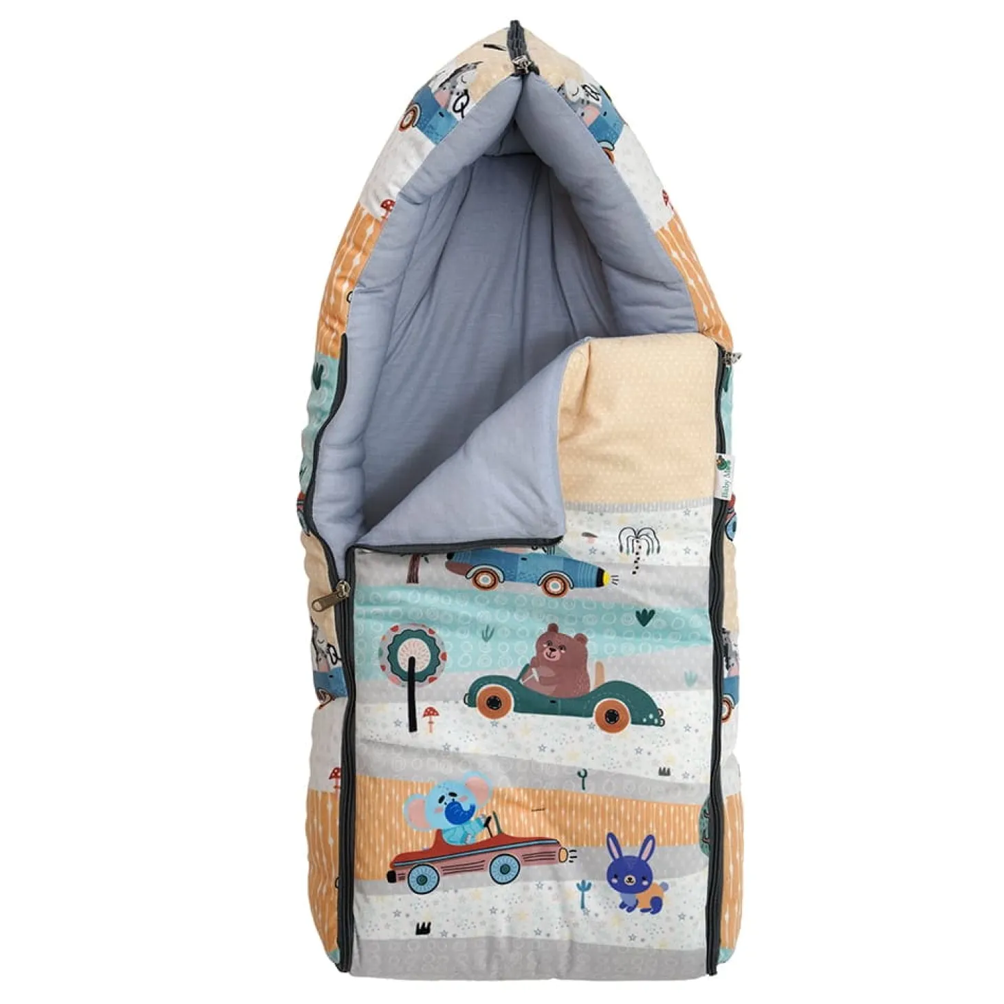 Baby Moo Bear in Car Premium Carry Nest Velvet With Hosiery Lining Sleeping Bag - Yellow