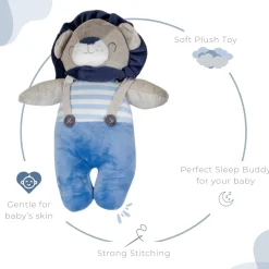 Baby Moo Bear Snuggle Buddy Soft Rattle and Plush Blanket Gift Toy Blanket - Blue