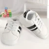 Baby Moo Black Stripes On White Sneakers
