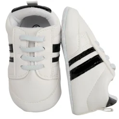 Baby Moo Black Stripes On White Sneakers