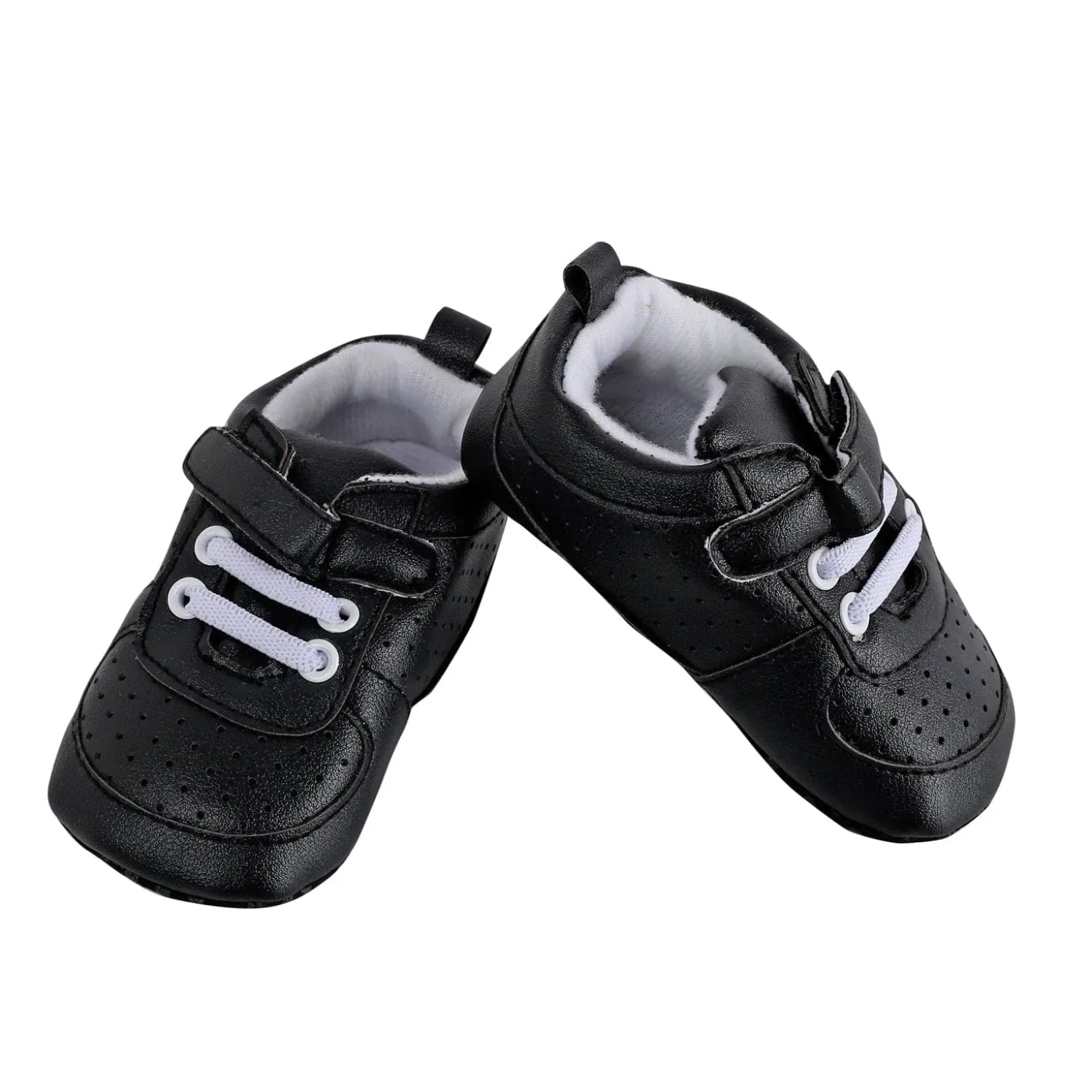 Baby Moo Black Velcro Booties