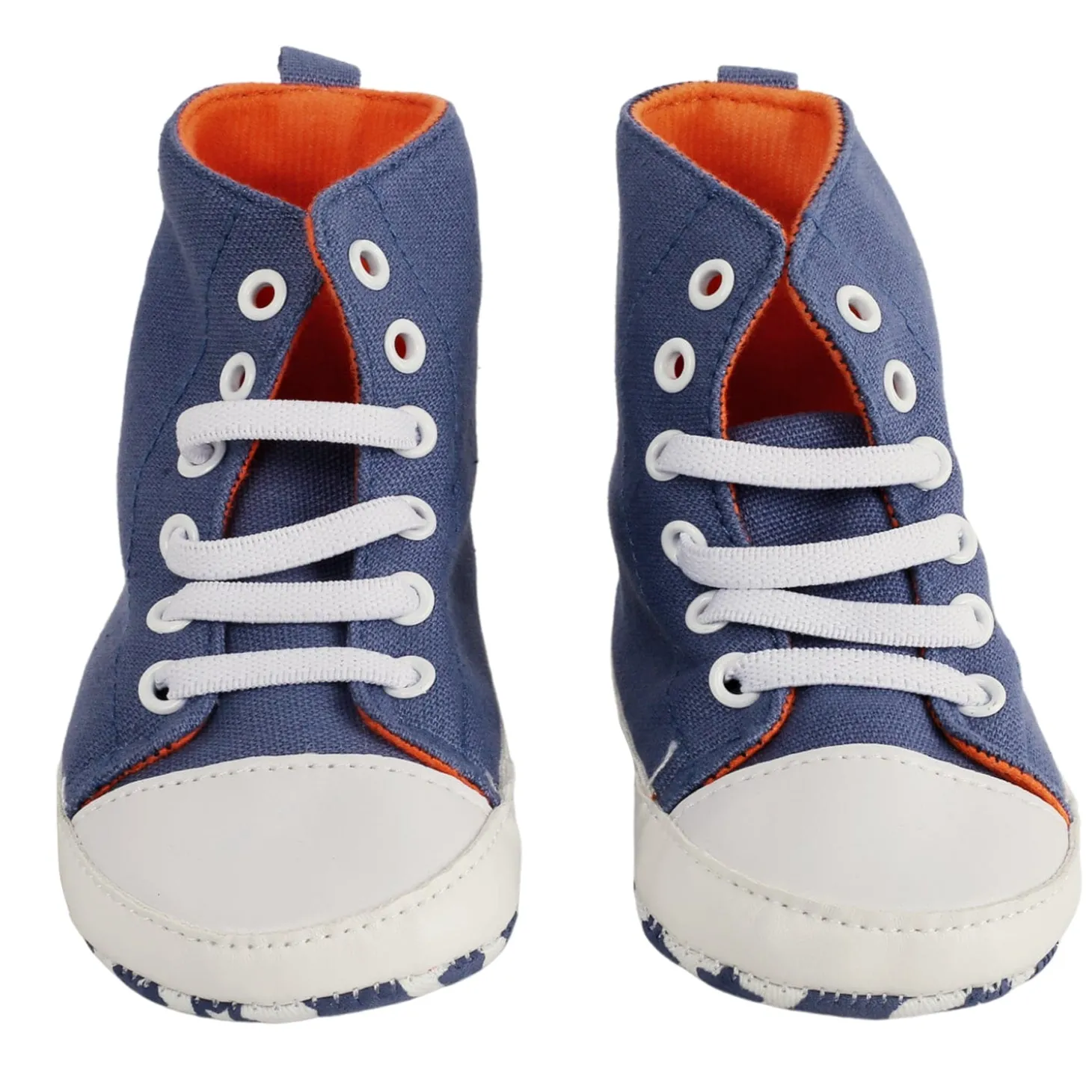 Baby Moo Blue High Top Booties