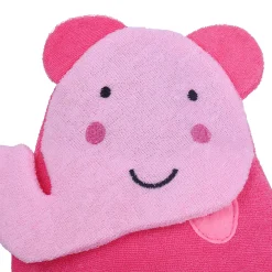 Baby Moo Blushing Elephant Bath Time Fun Hand Puppet Loofah Bath Glove - Pink