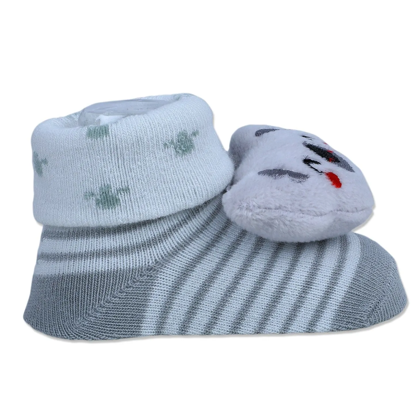Baby Moo Blushing Koala Cotton Anti-Skid 3D Socks - Grey