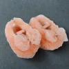 Baby Moo Bow Applique Warm Furry Booties - Peach