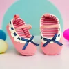 Baby Moo Bow Knot Mary Jane Elastic Strap Anti-Skid Ballerina Booties - Peach