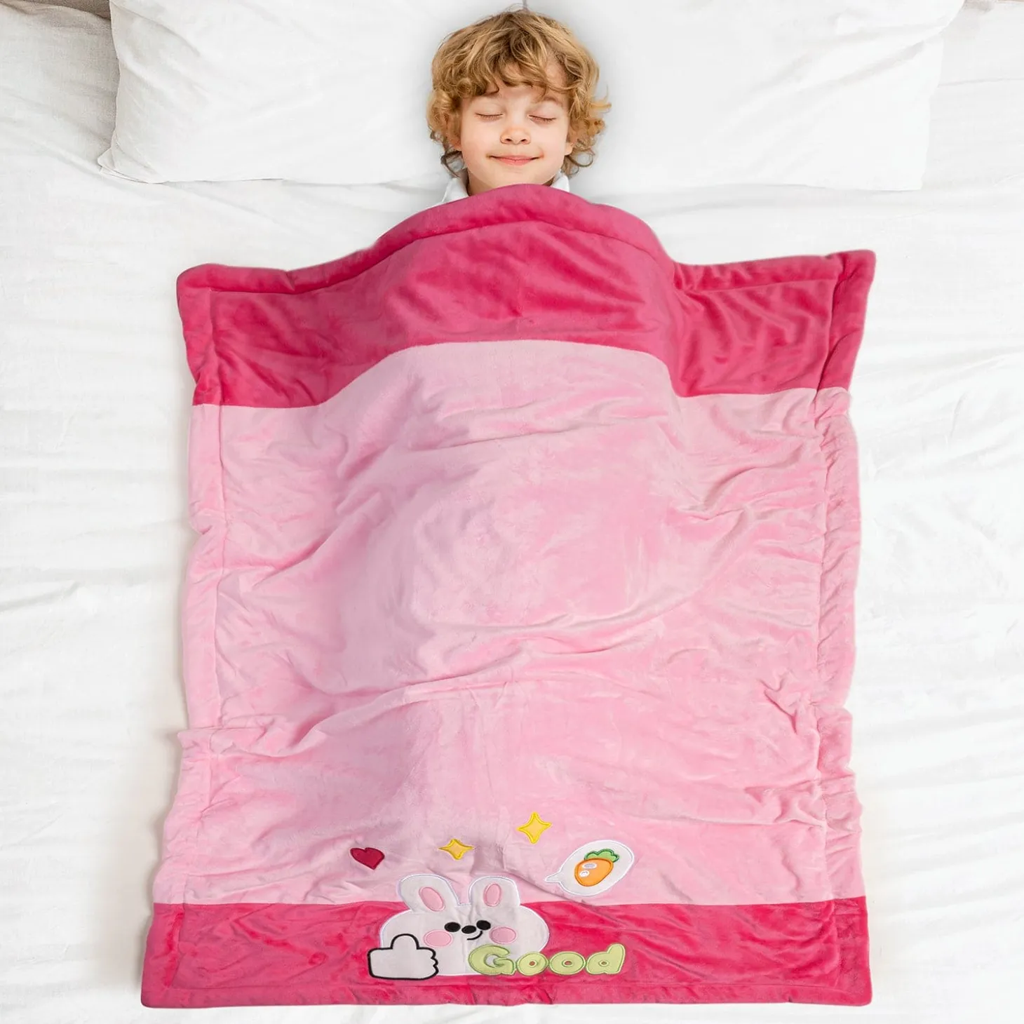 Baby Moo Bunny Plush Cotton All Season Nursery Blanket - Pink
