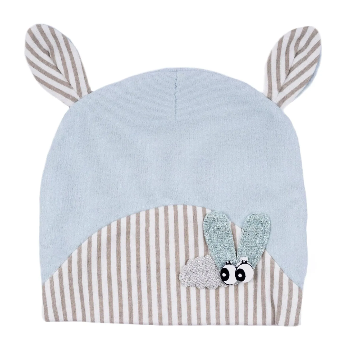 Baby Moo Busy Bee All Season Stretchable Hosiery Warm 3D Beanie Cap - Blue